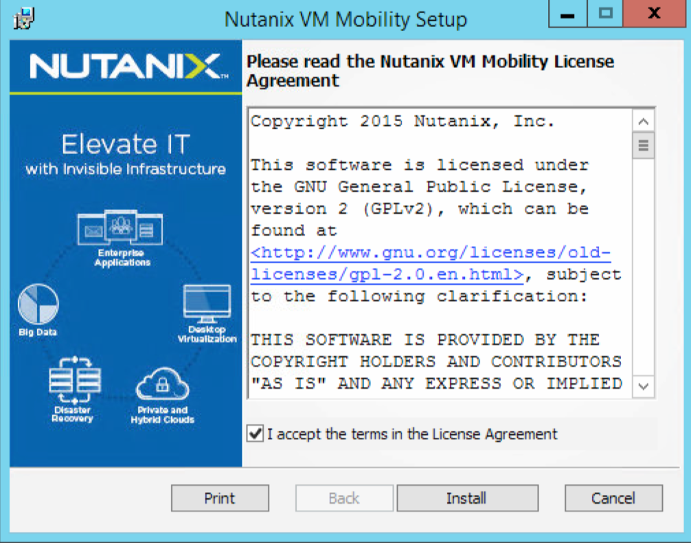 Nutanix virtio. Software License Agreement с переводом. Guest tools